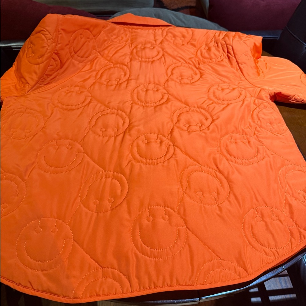 Fashion Nova Orange Smiley Face Jacket